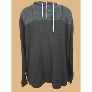 Express Hooded Mens Black Waffle Knit Sweater XL